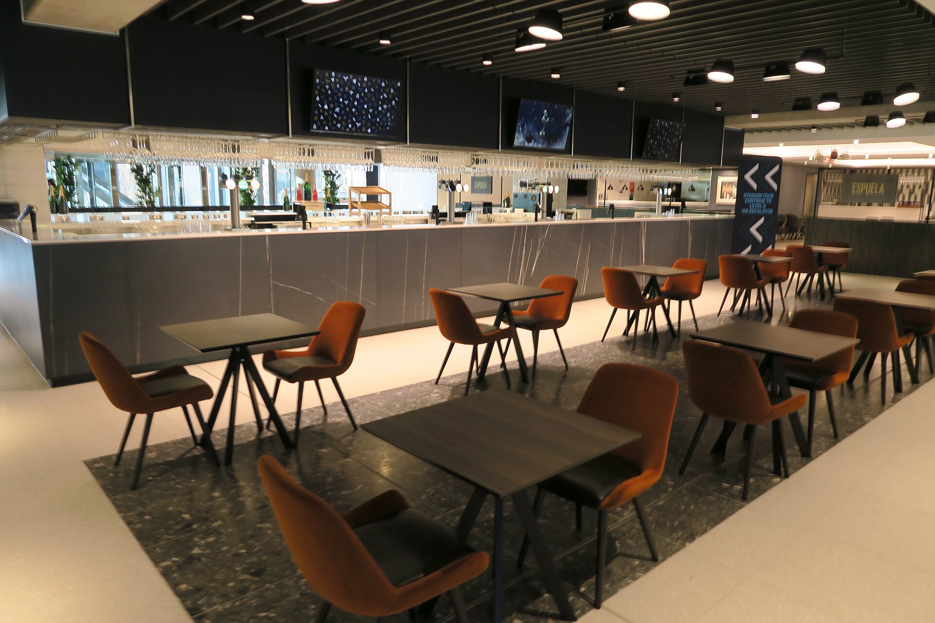 Hospitality area inside Tottenham Hotspur Stadium